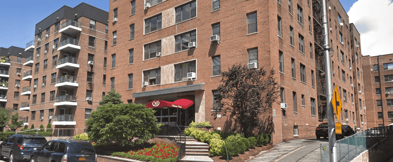 The Building Entrance to Tibbets Park Cooperative in White Plains