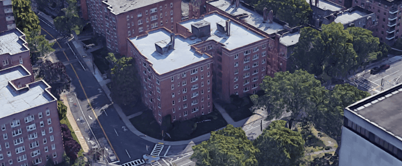 Aerial view of Weskora Cooperative in White Plains